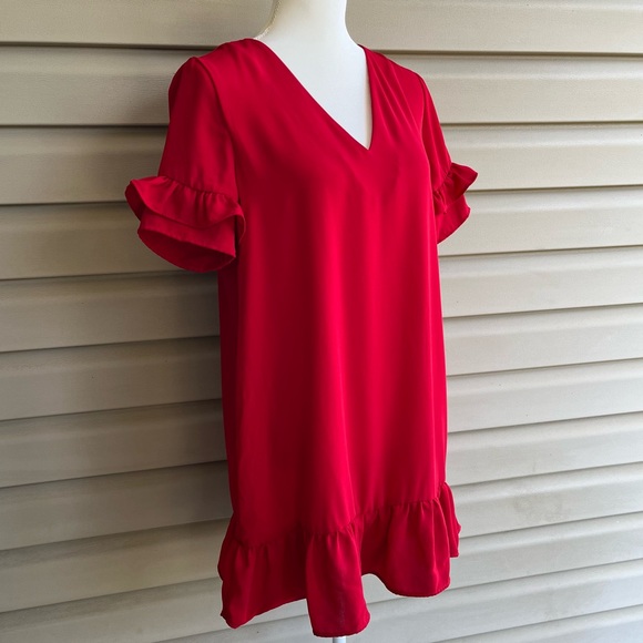 •Zara• NWT Ruffled Shift Dress - Size Small - Picture 4 of 8